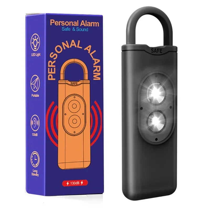 Self Defense Alarm 130DB LEDLight Anti-wolf Alert for Girl Child Women Carrying Scream Loud Panic Alarm Emergency Alarm Keychain